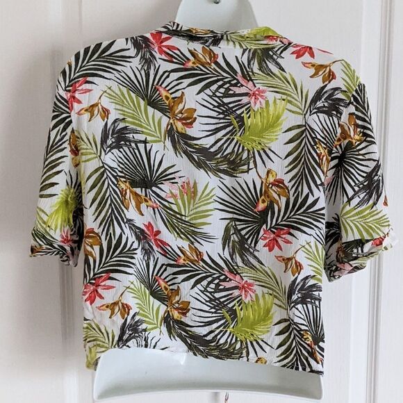 POTTERS POT Tropical floral crop top shirt size Large @i - Picture 2 of 10